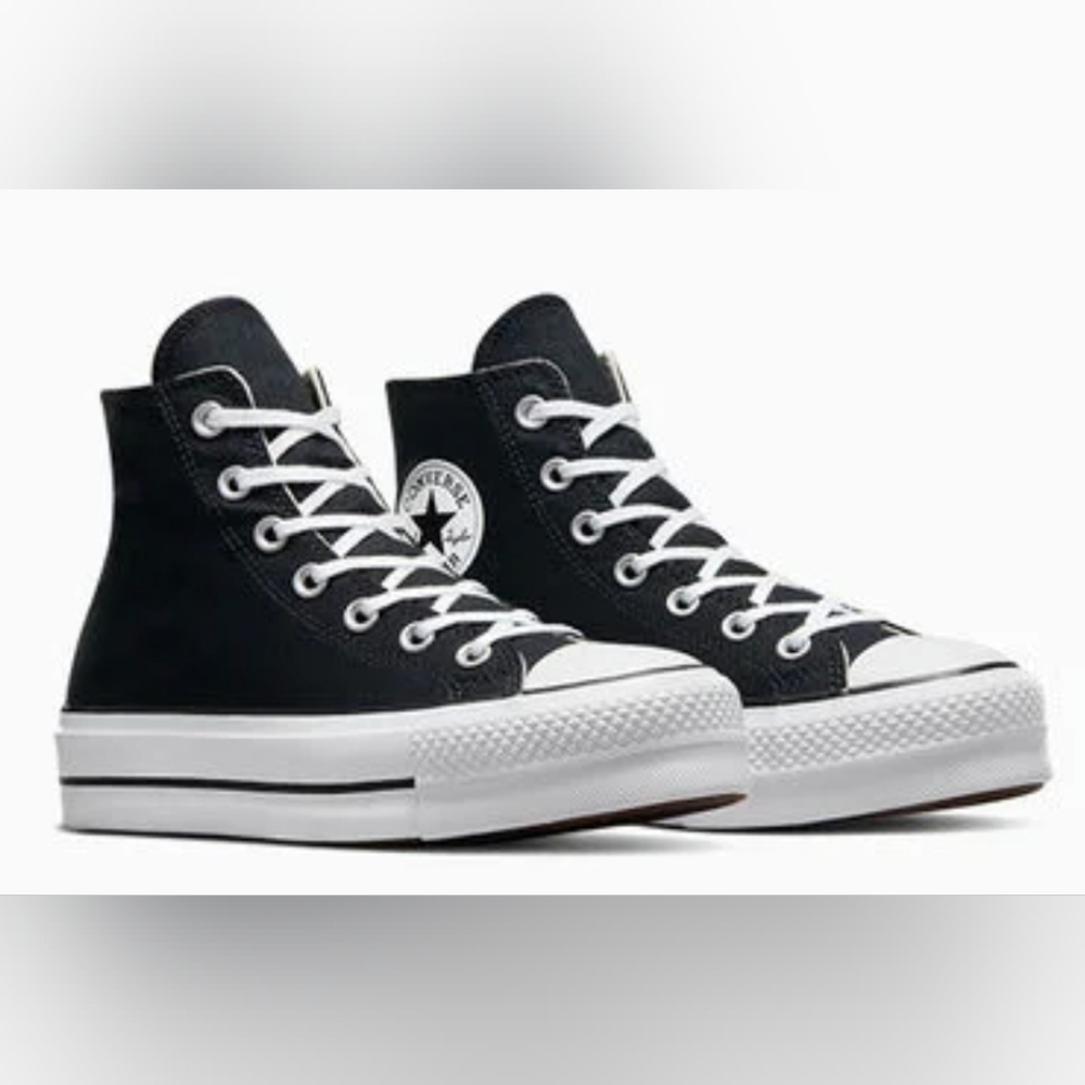 Converse Chuck Taylor All Star Lift Black White Sneakers Wmn's Size 9 Used Exc